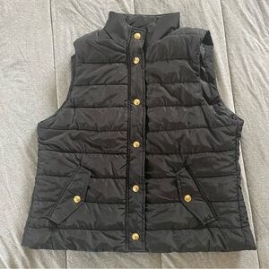 Michael Kors Black Puffer Vest with Gold‎ Accents